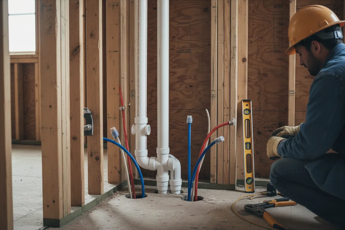 Drain and supply rough-in during Garbage Disposal Repair in Waterfall